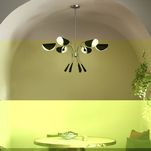 Arcus LED 39.25 inch Satin Nickel with Black Chandelier Ceiling Light